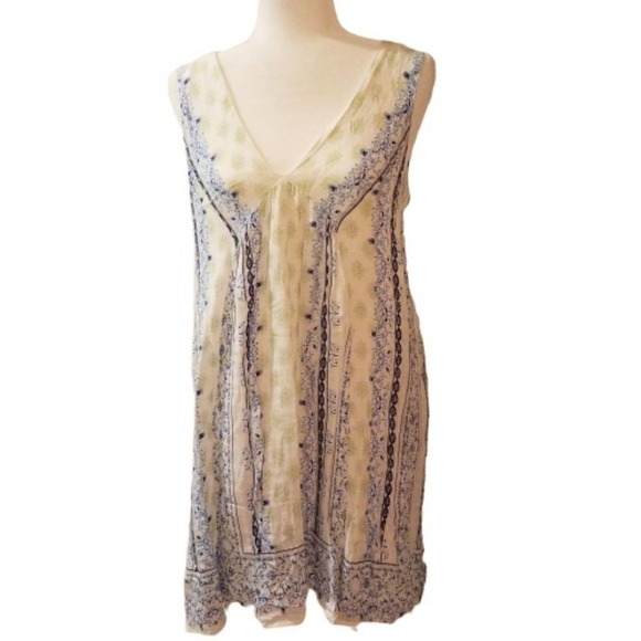 𝅺en Creme Boho Sleeveless Spring Summer Dress - Picture 1 of 8